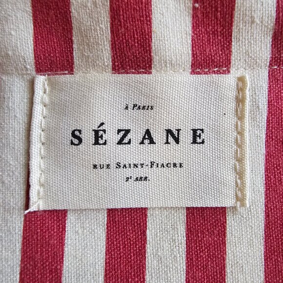 New Sezane Amour Club Striped Tote - Red/White - Picture 4 of 9